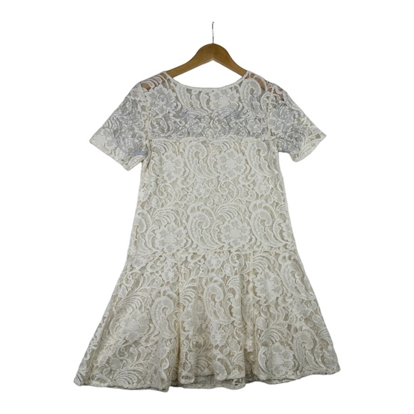 Free People Beautiful Dreamer Lace Mini Dress Ivory Comb Size XS NWT - Picture 3 of 5